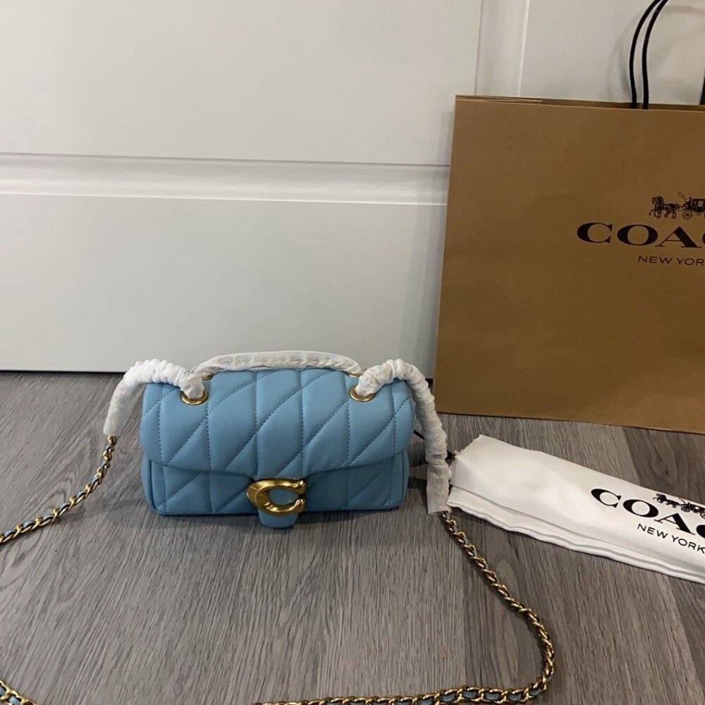 Coach Light Blue Quilted Shoulder Bag